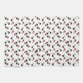 Grijs, zwart, wit, rood Boomerang Mod Retro Theedoek (Horizontaal)