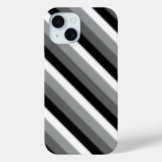 Grijs Zwart Wit Stripes Design Case-Mate iPhone Case (Achterkant)