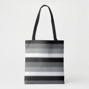 Grijs Zwart Wit Stripes Design Draagtas