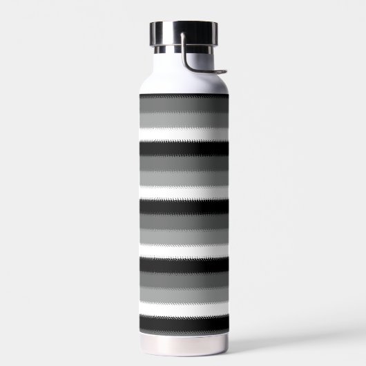 Grijs Zwart Wit Stripes Design Waterfles (Links)