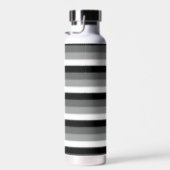 Grijs Zwart Wit Stripes Design Waterfles (Rechts)