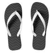 Grijs Zwart Zigzag Wave Pattern Teenslippers (Voetbed)
