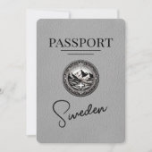 Grijs Zweeds paspoort Bewaar de datum Save The Date (Voorkant)