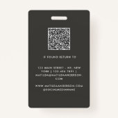 Grijsbeige QR-code moderne minimalistische foto ab Badge (Achterkant)