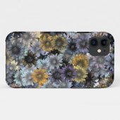 Grijsblauw bloempatroon Case-Mate iPhone case (Achterkant (horizontaal))