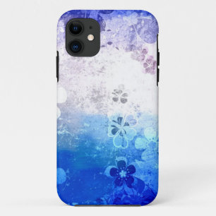 grijsblauw floraalpatroon iPhone 11 hoesje