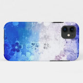  grijsblauw floraalpatroon Case-Mate iPhone case (Achterkant (horizontaal))