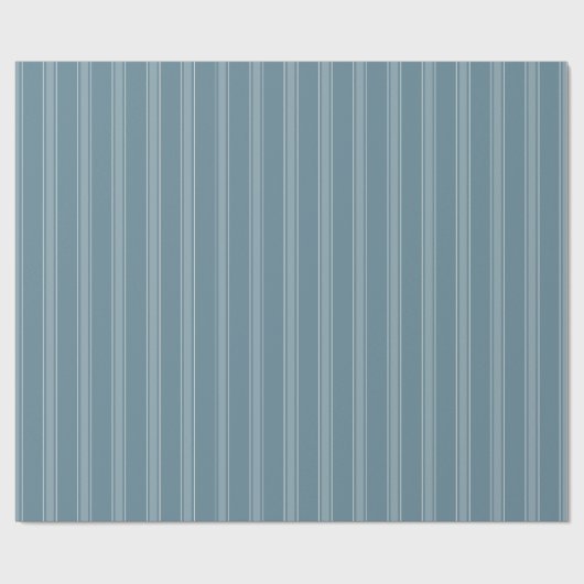 Grijsblauw & Licht Grijsblauwe Strepen Cadeaupapier (Vlak)
