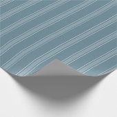 Grijsblauw & Licht Grijsblauwe Strepen Cadeaupapier (Hoek)
