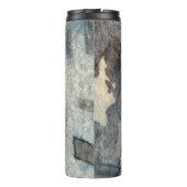 grijsblauwe achtergrond waterverf 2 thermosbeker (Achterkant)