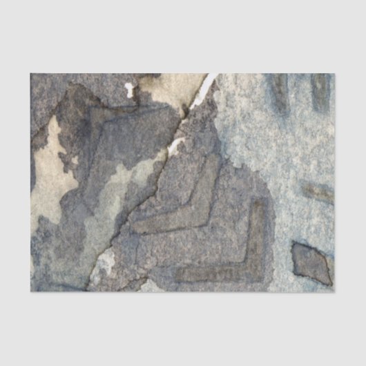 grijsblauwe achtergrond waterverf 2 tissuepapier (Voorkant)