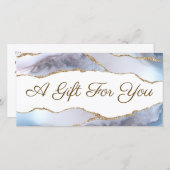 Grijsblauwe agaat cadeaubon (Voorkant / Achterkant)