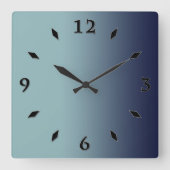 Grijsblauwe gradiënt. vierkante klok (Voorkant)