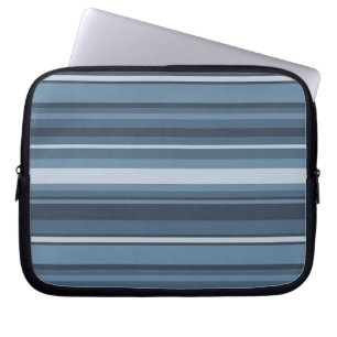 Grijsblauwe strepen laptop sleeve
