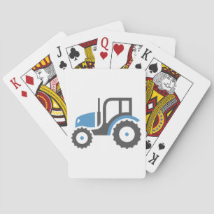 Grijsblauwe Tractor Pokerkaarten