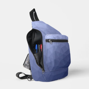 Grijsblauwe verloop geometrisch meshpatroon sling bag
