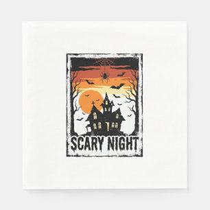 Grijselige Nacht Spokenhuis Vintage Halloween T-sh Servet