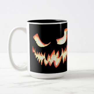 Grijselijk Jack o Lantern Gezicht Halloween Pompoe Tweekleurige Koffiemok