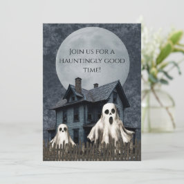 Grijselijke witte geesten op een heksenachtergrond kaart