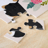 Grijsgekleurde Corgi Dog  Florals Legpuzzel (Zijkant)