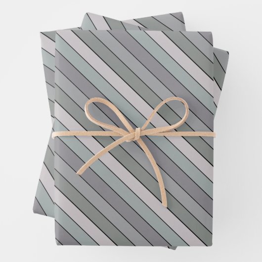 Grijsgroen met zwarte strepen op Waterverf papier Inpakpapier Vel (In situ)