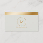 Grijsgroene goudstripe Monogramcyclus Visitekaartje (Voorkant)