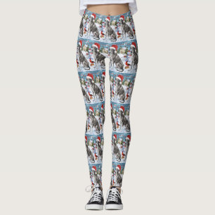 Grijshond Winter Wonderland Kerstvreugde Leggings