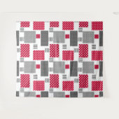 Grijsrode stip patchwork op witte achtergrond wandkleed (Voorkant (horizontaal))