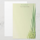 Grijsschaduw over groene grasgrens briefpapier (Voorkant / Achterkant)