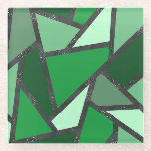 Grijsschaduw van groen gekleurd glas glazen onderzetter