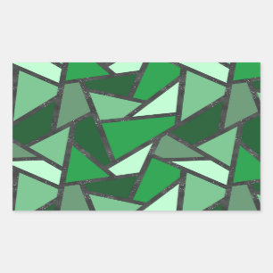 Grijsschaduw van groen gekleurd glas rechthoekige sticker