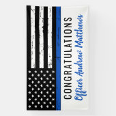Grijsveeg van de Thin Blue Line Police Academy Spandoek (Verticaal)