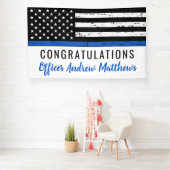 Grijsveeg van de Thin Blue Line Police Academy Spandoek (Insitu)