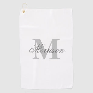 Grijswaarde Geschreven Monogram Golfhanddoek