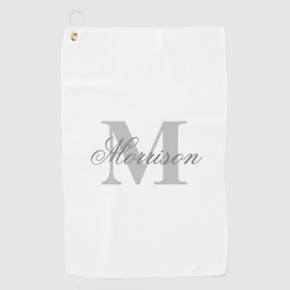 Grijswaarde Geschreven Monogram Golfhanddoek