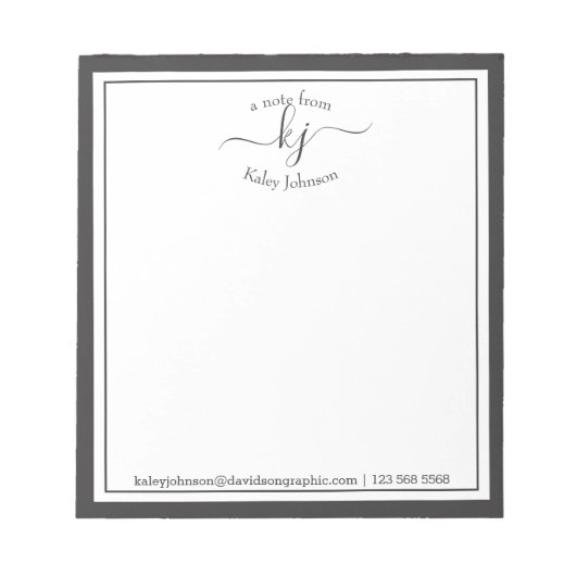 Grijze Aangepast | Van de bureau van de blocnote (Voorkant)