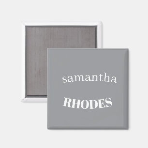 Grijze aangepaste monogram minimalistisch magneet
