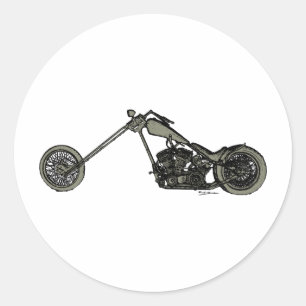 Grijze aangepaste motorfiets ronde sticker