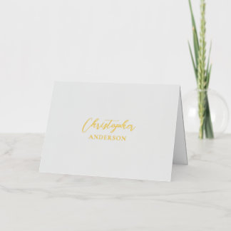 Grijze aangepaste tekst/Jouw naam — Stationery Folie Wenskaart
