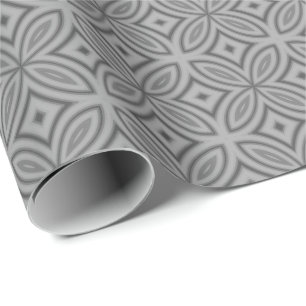 Grijze abstracte bloemgeometrische vormgeving met  cadeaupapier