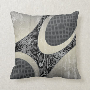 Grijze Abstracte snakeskin Croc Pillow Kussen