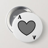 Grijze ace ronde button 7,6 cm (Voorkant /achterkant)