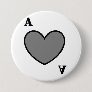Grijze ace ronde button 7,6 cm