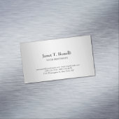 Grijze achtergrond Elegant Plain Simple Profession Magnetisch Visitekaartje (Voorbeeld)