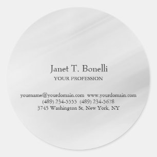 Grijze achtergrond Elegant Plain Simple Profession Ronde Sticker