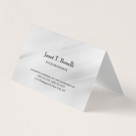 Grijze achtergrond Elegant Plain Simple Profession Visitekaartjes (Voorkant)