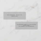 Grijze achtergrond Modern Slim Plain Visitekaartje (Voorkant / Achterkant)