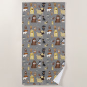 grijze achtergrond strandlaken (Voorkant)