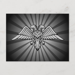Grijze adelaar met twee koppen briefkaart