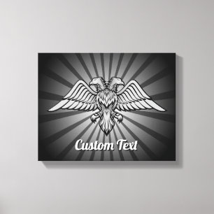 Grijze adelaar met twee koppen Canvas Print